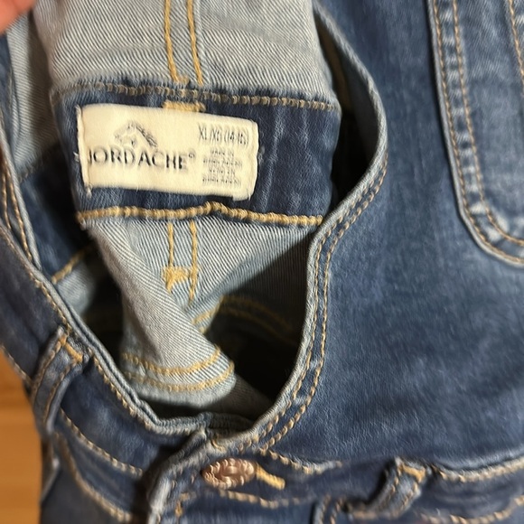 Jordache Womens Juniors Blue Denim Bibbed Overalls - Picture 3 of 5